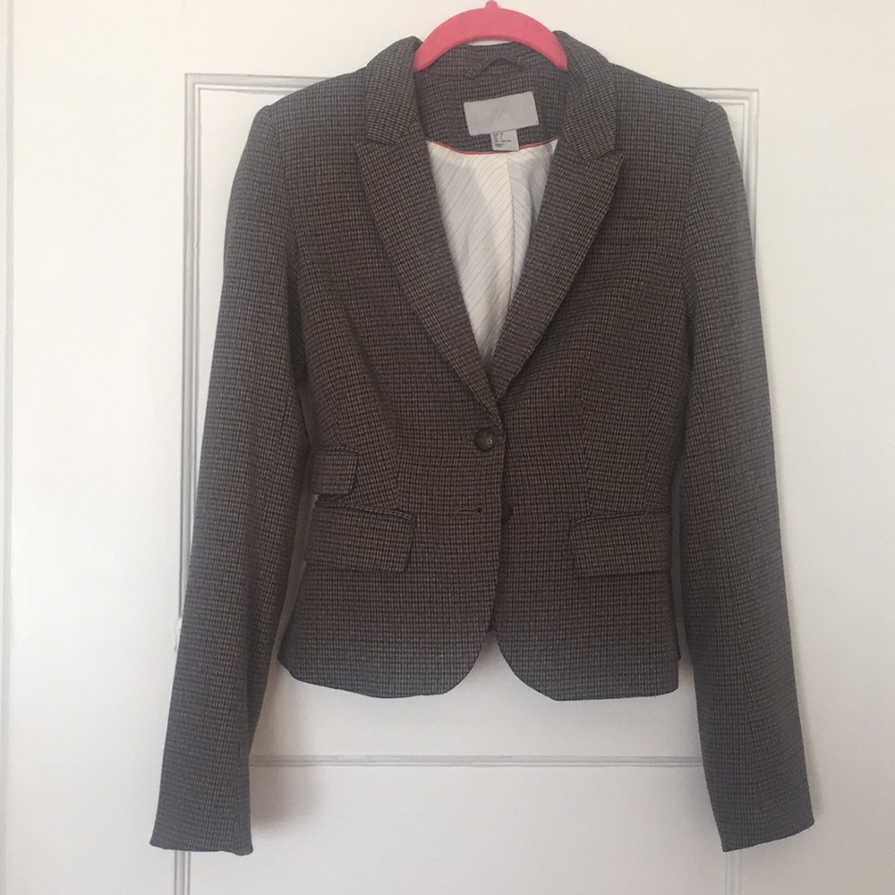 Blazer with faux suede elbow patches